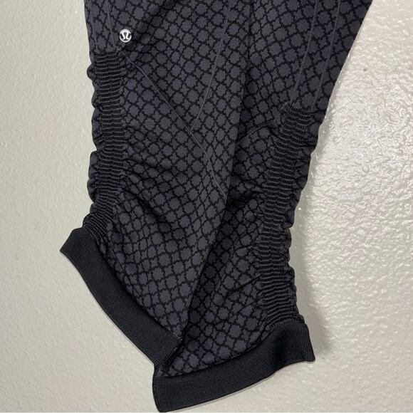Lululemon In The Flow Crops leggings Heathered Deep Coal women's 4 style #W6D87S - Picture 10 of 16